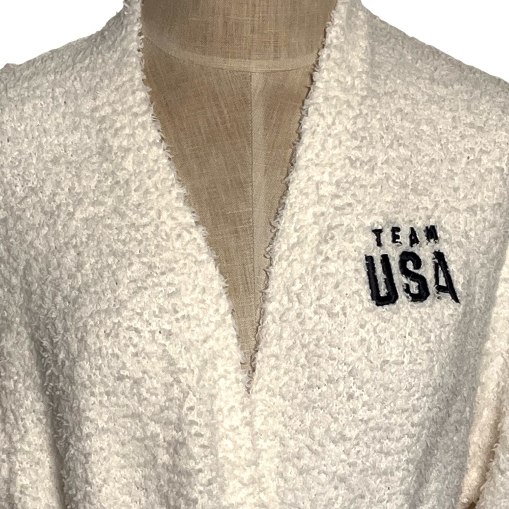 SKIMS Team USA Paralympic Cozy Knit Bouclé  Bone Belted Lounge Robe S/M NWT - Picture 5 of 13